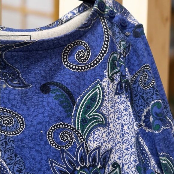 Paisley Blue Women's Top | Cotton-Cool-Go-To-Top | Size Medium | EUC - Picture 3 of 10